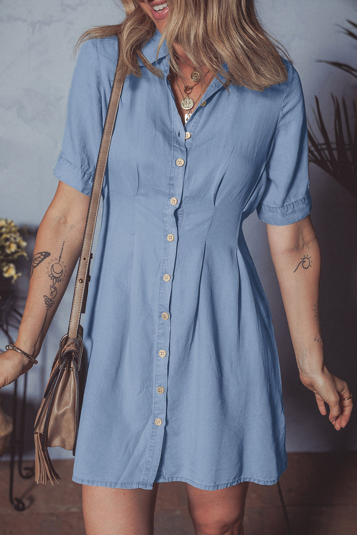 Denim Mini Shirt Dress