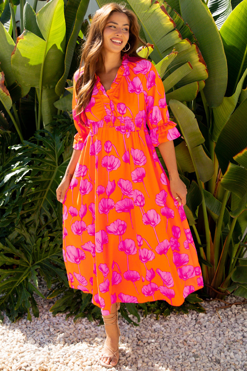 Elegant long bohemian summer dress