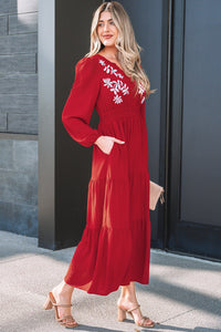 Embroidered Boho Dress Cotton