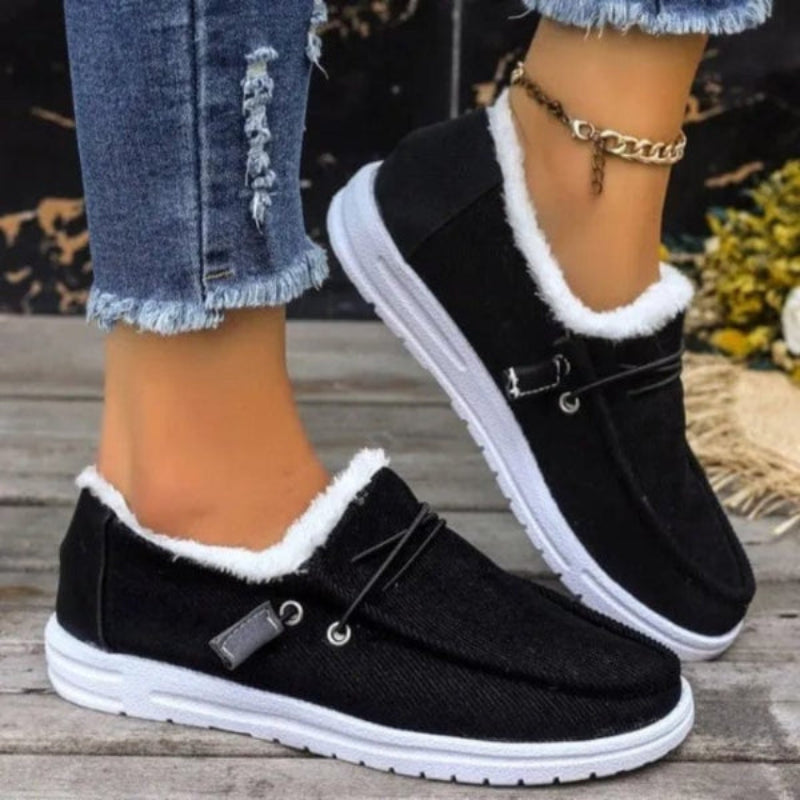 Faux Fur Lined Slip On Shoes