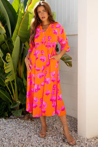 Feminine bohemian floor-length gown