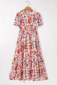 Feminine flowy patterned sundress look