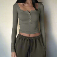 Fitted long sleeve boho top