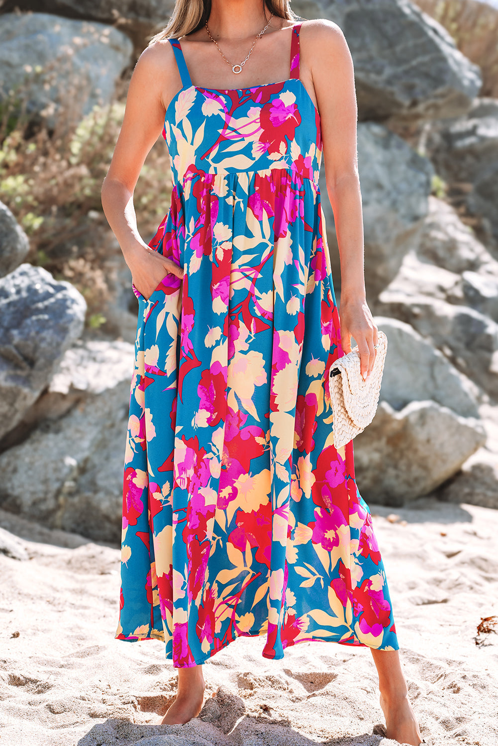 Flared Sleeveless Maxi Dress