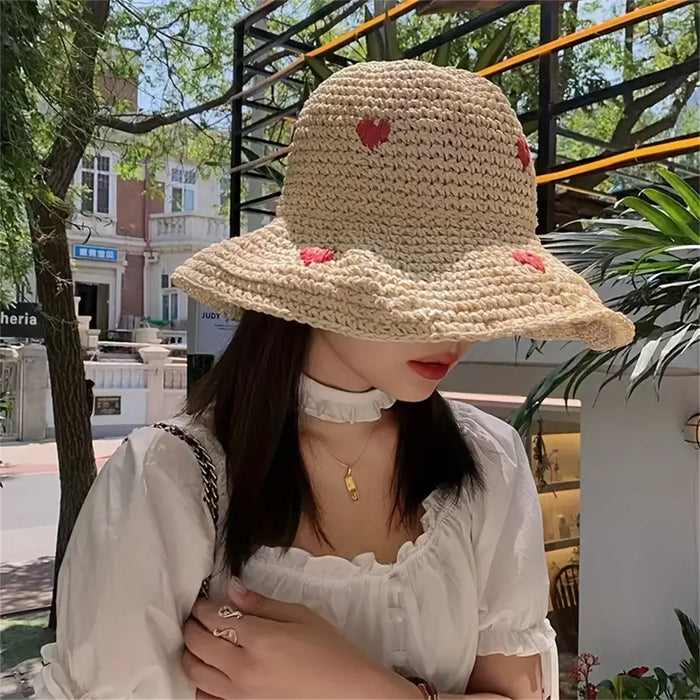 Floppy Straw Bucket Hat