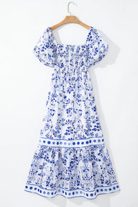 Floral boho dress cotton fabric