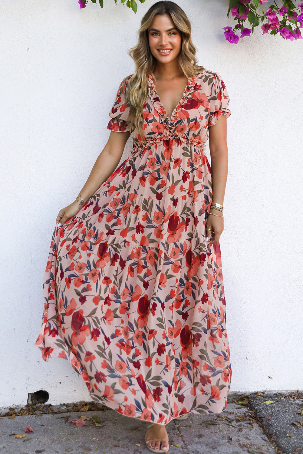 Floral boho dress relaxed fit