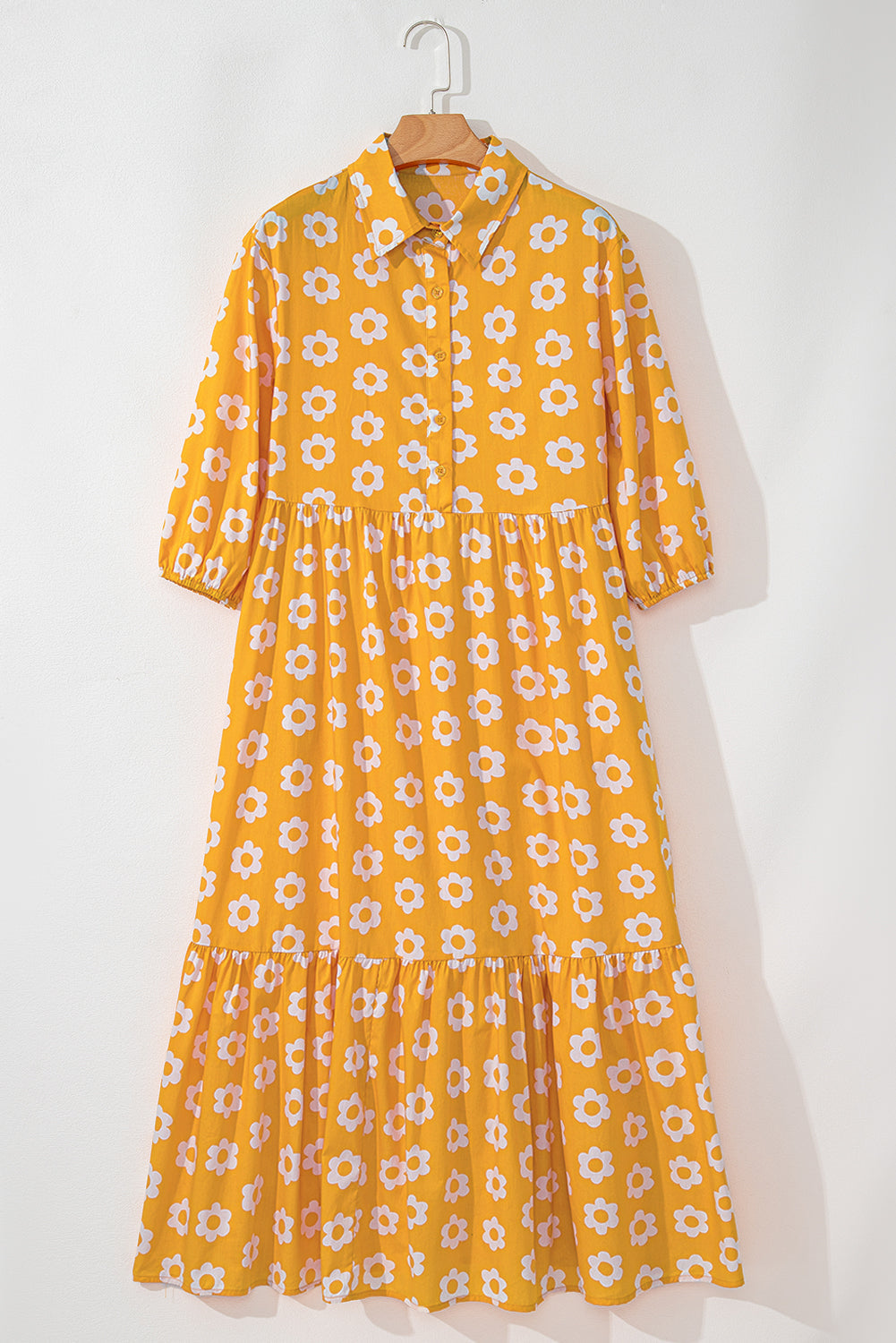 Floral Bracelet Sleeve Dress Closeup