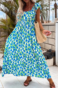 Floral maxi dress side view