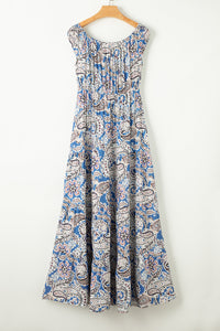 Floral paisley tiered maxi dress