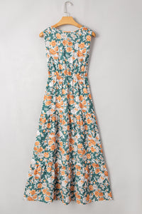 Floral print bohemian dress hemline