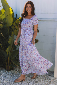Floral print summer maxi dress