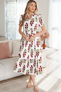 Floral print summer maxi gown
