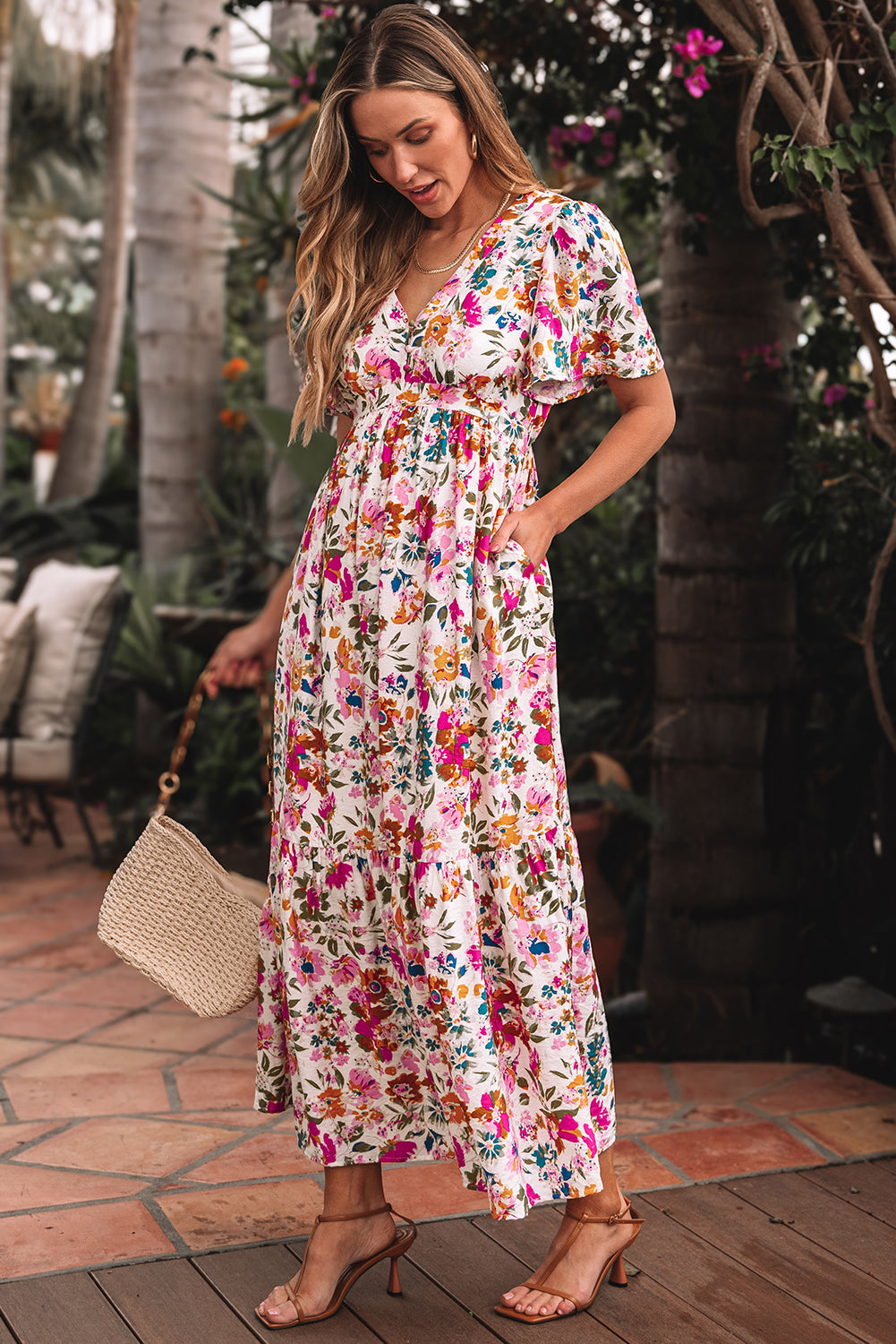Floral relaxed fit beach dress