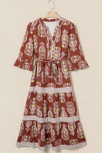 Floral ruffle maxi dress back