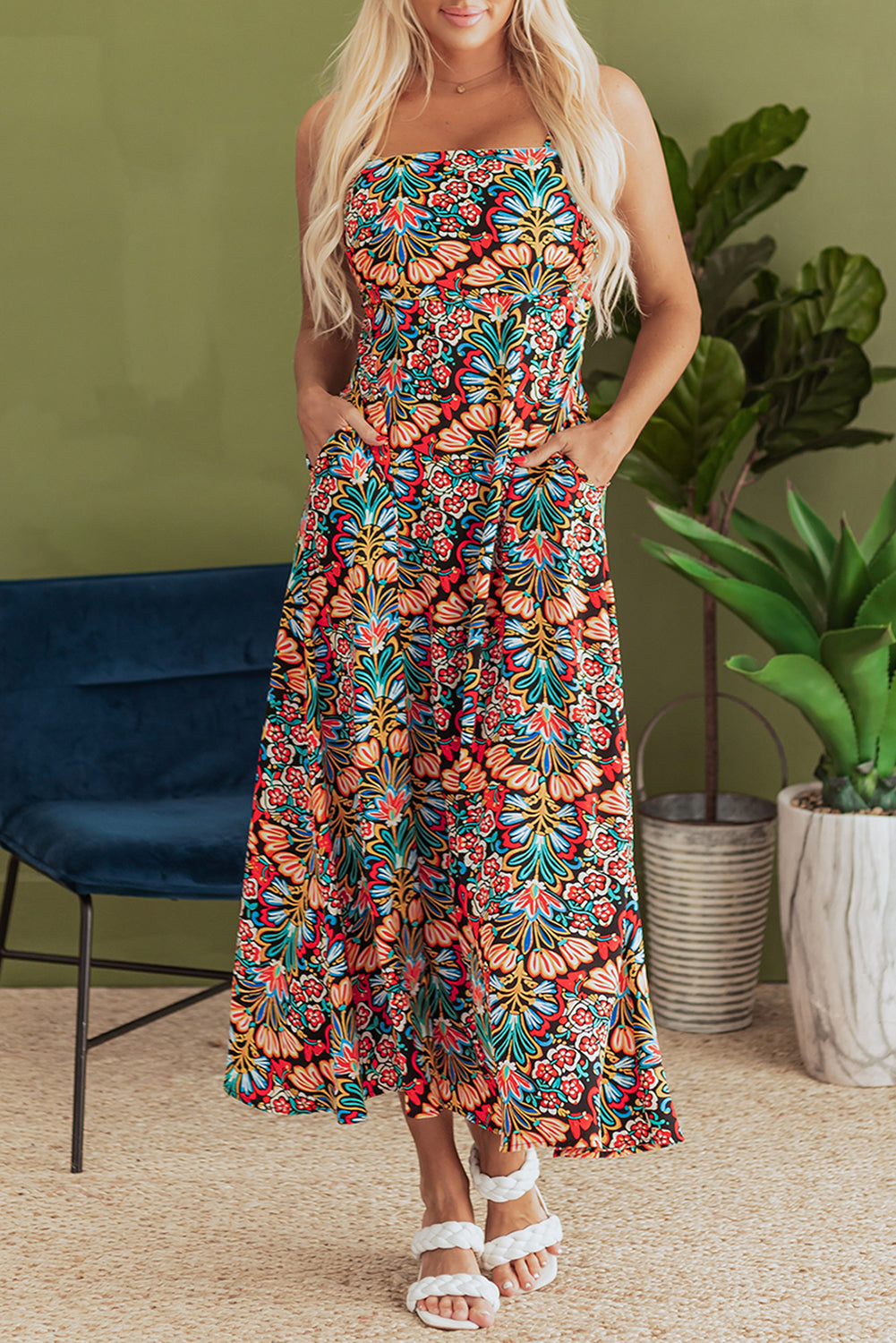 Floral Strappy Maxi Dress