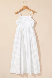 Flowing striped bohemian beach dress
