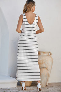 Flowy Backless Maxi Beach Dress