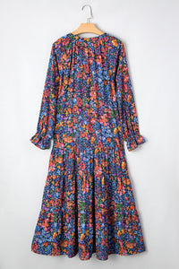 Flowy bohemian dress earth tones