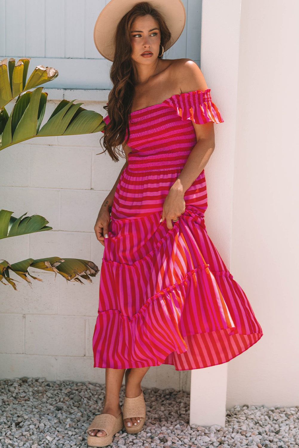 Flowy bohemian dress earth tones