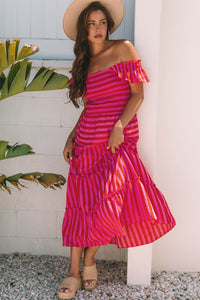Flowy bohemian dress earth tones