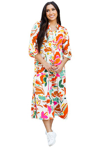 Flowy bohemian maxi dress closeup