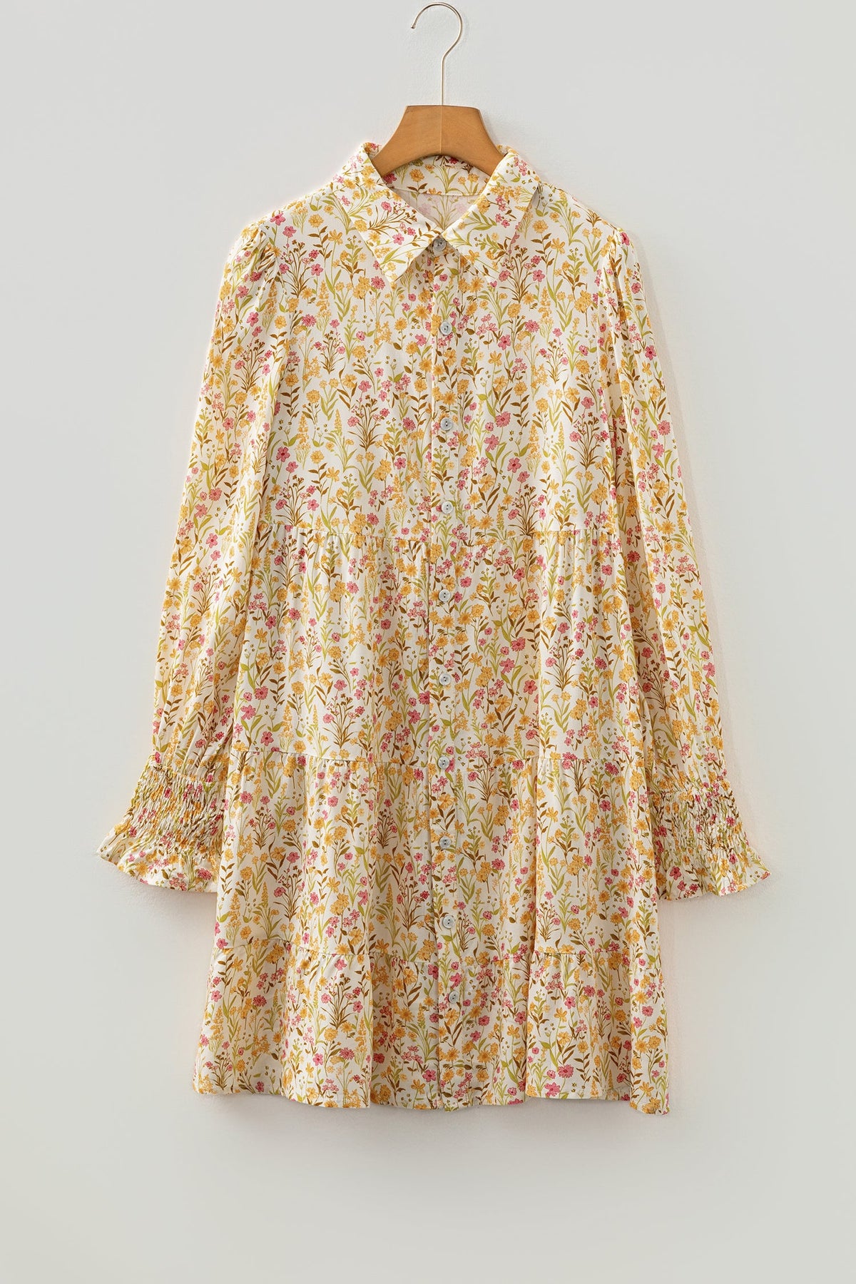 Flowy Bohemian Yellow Mini Dress