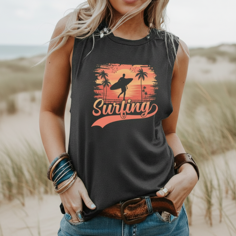 Flowy boho cotton tank white