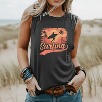 Flowy boho cotton tank white