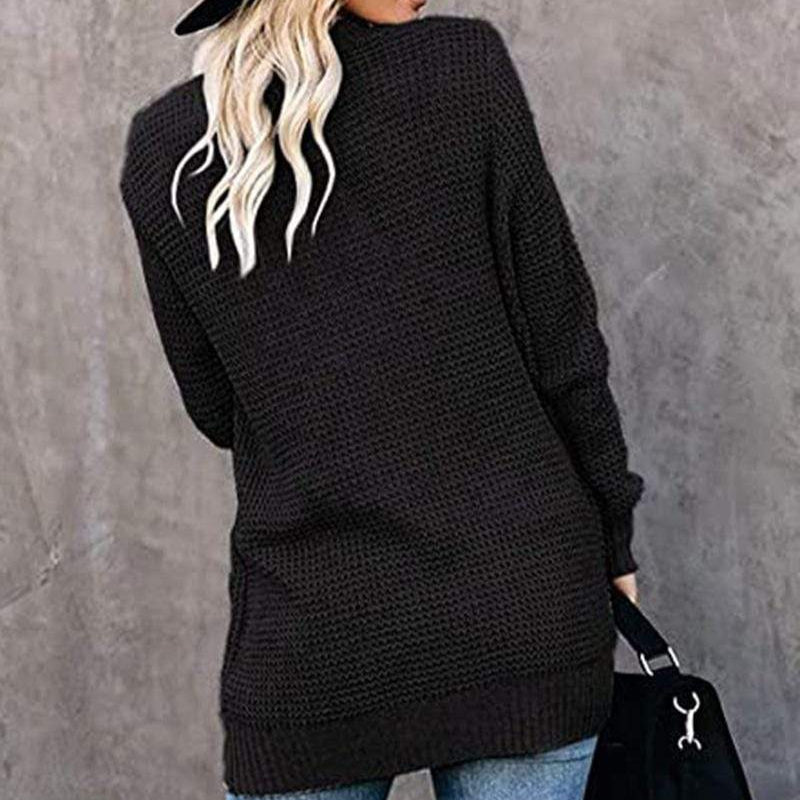 Flowy boho knit wrap cardigan