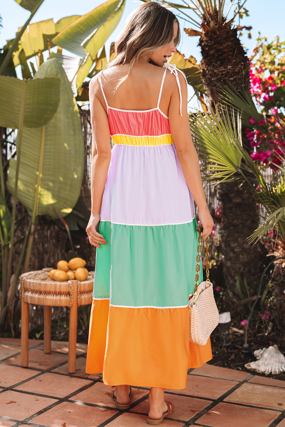 Flowy boho maxi dress detail