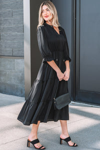 Flowy bracelet sleeve boho dress