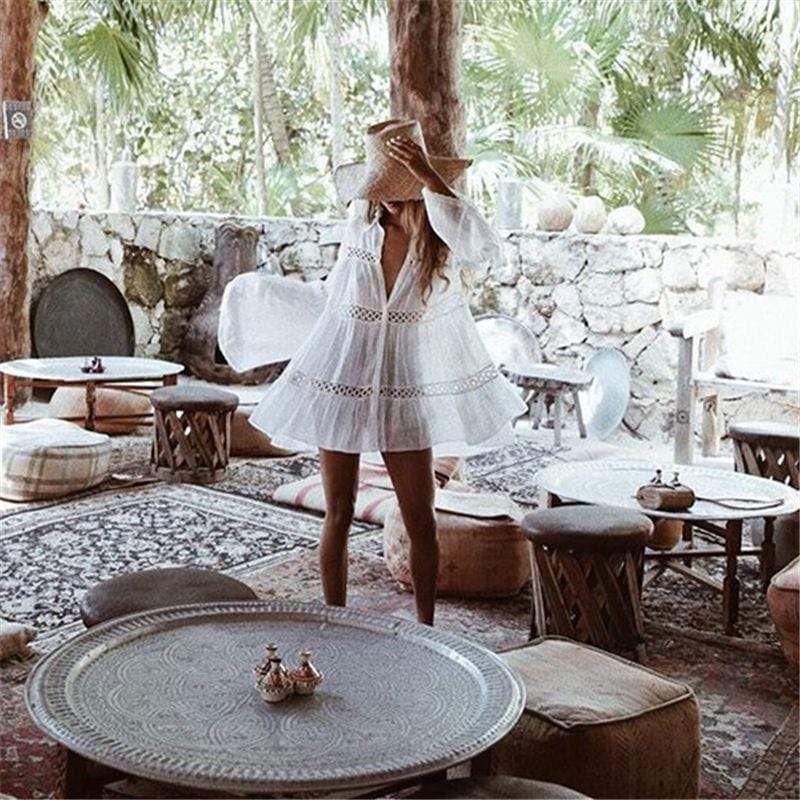 Flowy cotton resort pool cover