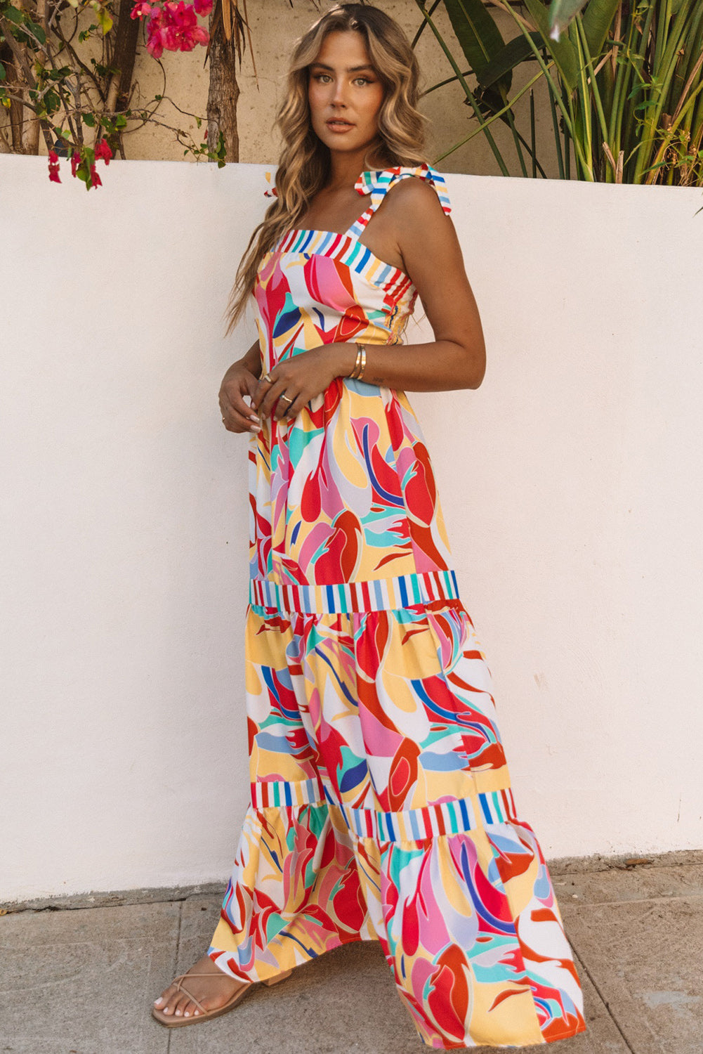 Flowy Cotton Stripe Summer Dress