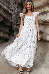 Flowy dot print beach dress