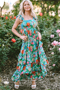 Flowy Floral Beach Maxi Dress