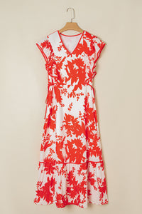 Flowy floral dress side view