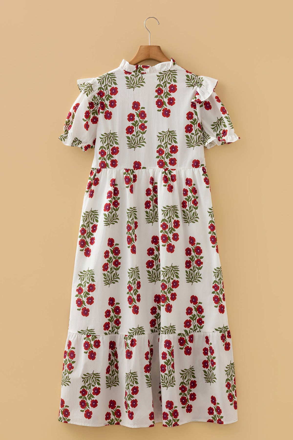Flowy floral peasant maxi dress
