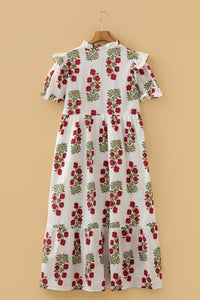 Flowy floral peasant maxi dress