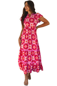Flowy geometric bohemian summer dress
