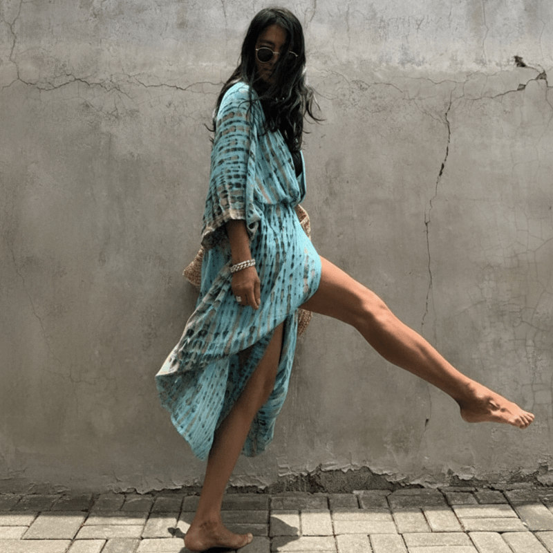 Flowy kaftan cover up outfit
