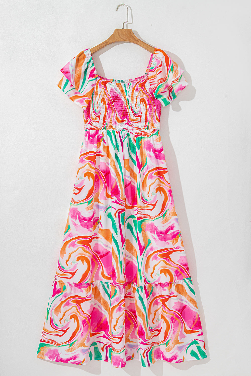 Flowy Pink Maxi Dress Movement