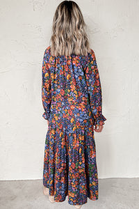 Flowy tiered boho dress closeup