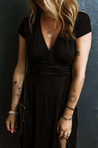 Flowy V Neck Boho Dress