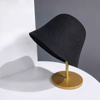 Foldable bohemian straw bucket hat