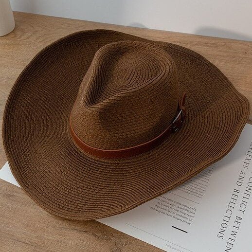 Frayed-brim bohemian cowgirl straw hat