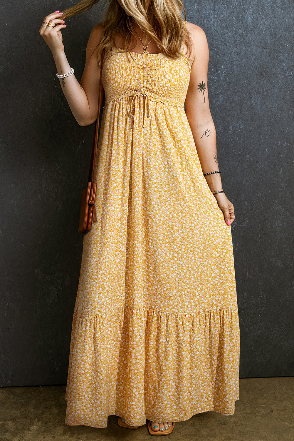 Frilly Floral Maxi Dress