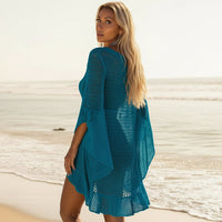 Fringed bohemian beach wrap dress