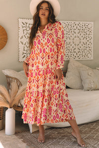Geometric pattern summer maxi dress