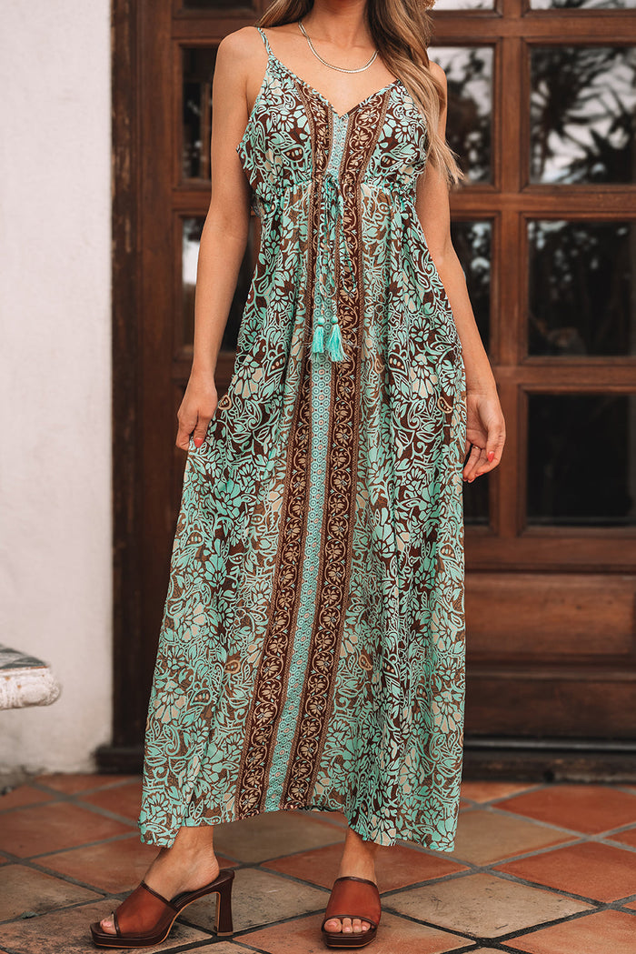 Green Backless Maxi Dress